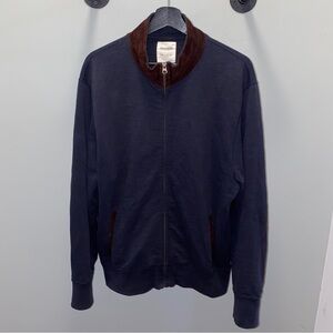 Billy Reid 100% Cotton Suede Collar Full Zip Jacket Size XL